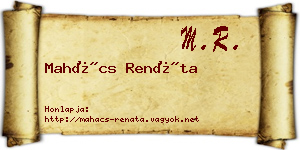 Mahács Renáta névjegykártya